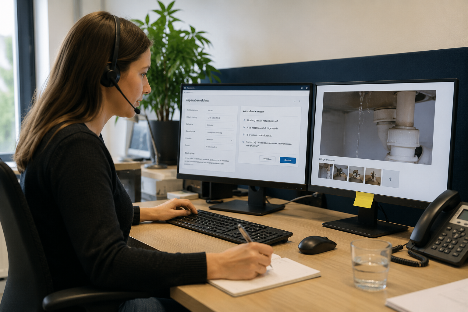 Medewerker die een melding beoordeelt met behulp van AAVA Intake